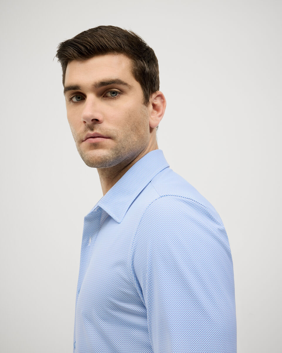 Micro-Geo Travel Long Sleeve Shirt, Blue, hi-res